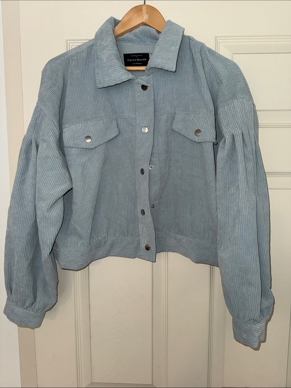 Haute Monde Pale Blue Corduroy Jacket